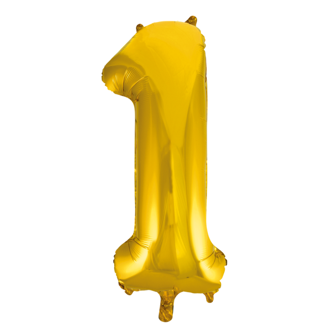 Folienballon Figur 1 Gold XL 86cm leer