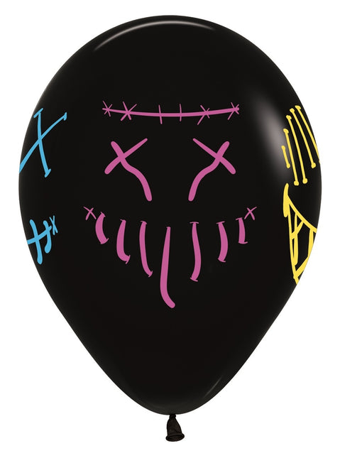 Ballons Masken Neon Tinte Schwarz 30cm 25Stk