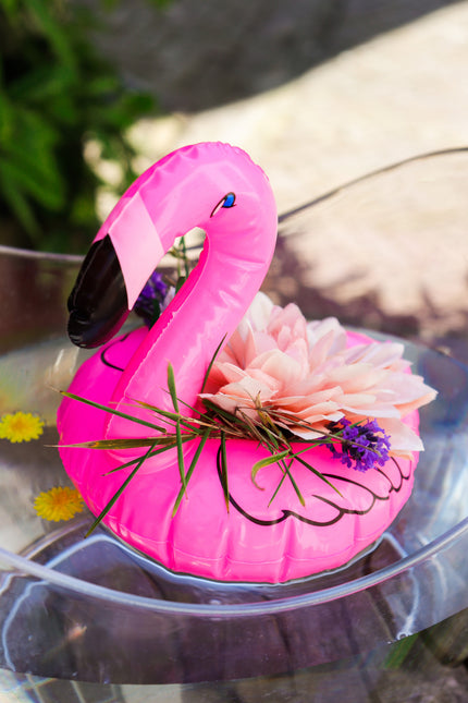 Aufblasbare Flamingo Becherhalter 25cm 2Stück