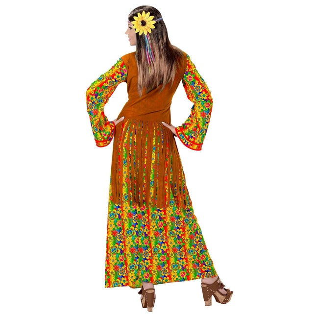 Hippie 60S Kleid Damen mit Weste