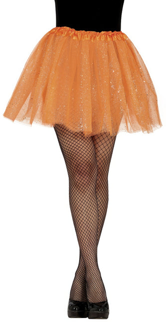 Orange Tutu Damen Glitzer 40cm