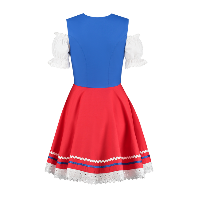 Oktoberfest Dirndlkleid Oktoberfest Rot Blau Damen 2 Stück