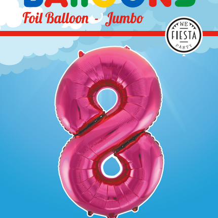 Folienballon Figur 8 Fuchsia XL 86cm leer