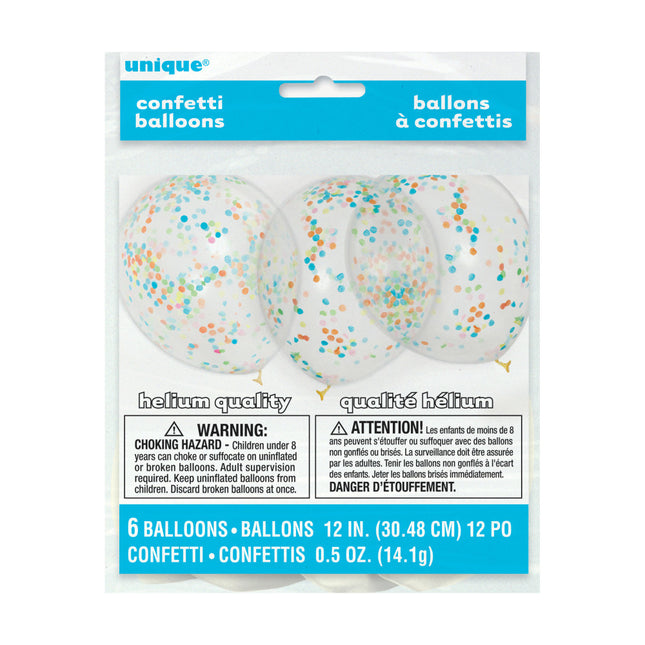 Konfetti Ballons Bunt 30,5cm 6Stk