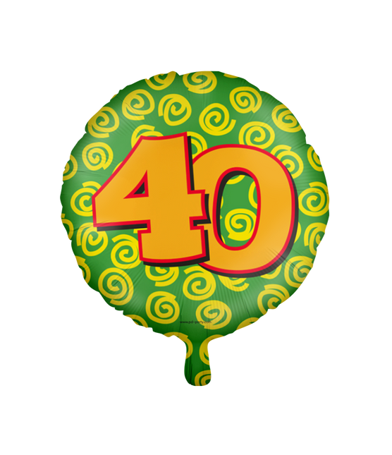 Heliumballon 40 Jahre Bunt Leer 46cm