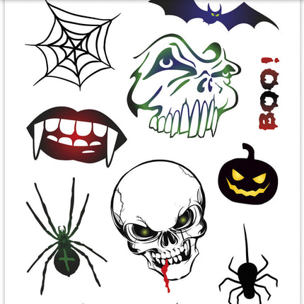 Halloween Fake Tattoos Skelett