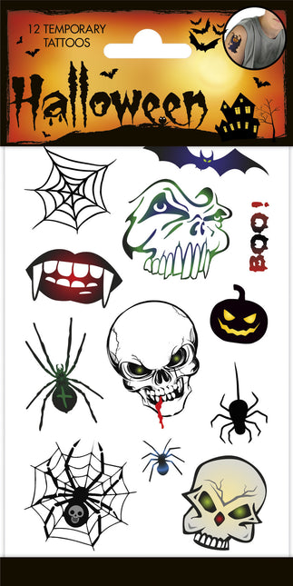 Halloween Fake Tattoos Skelett