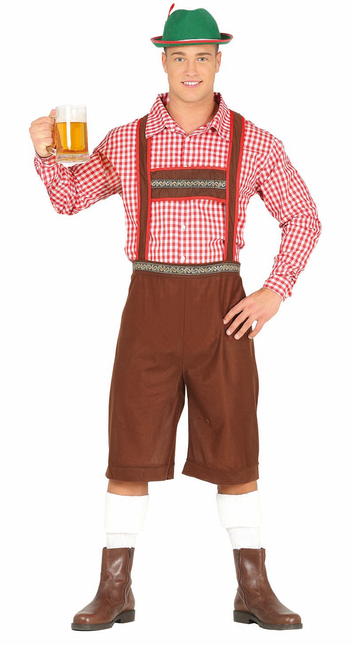 Lederhosen Lang Braun und Bluse Männer L