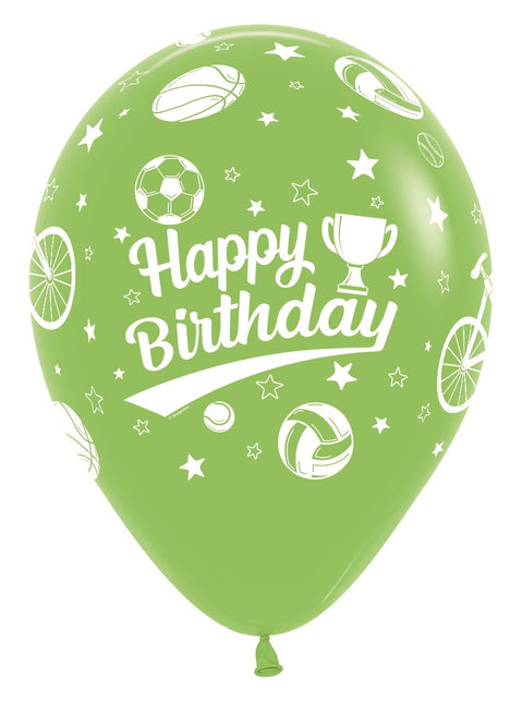 Luftballons Happy Birthday Sport 30cm 25 Stk.