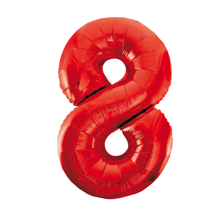 Folienballon Figur 8 Rot XL 86cm leer