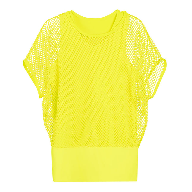 Fishnet Shirt Gelb Damen M/L