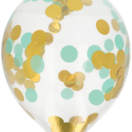 Konfetti Ballon Blau Gold 30cm 4Stk