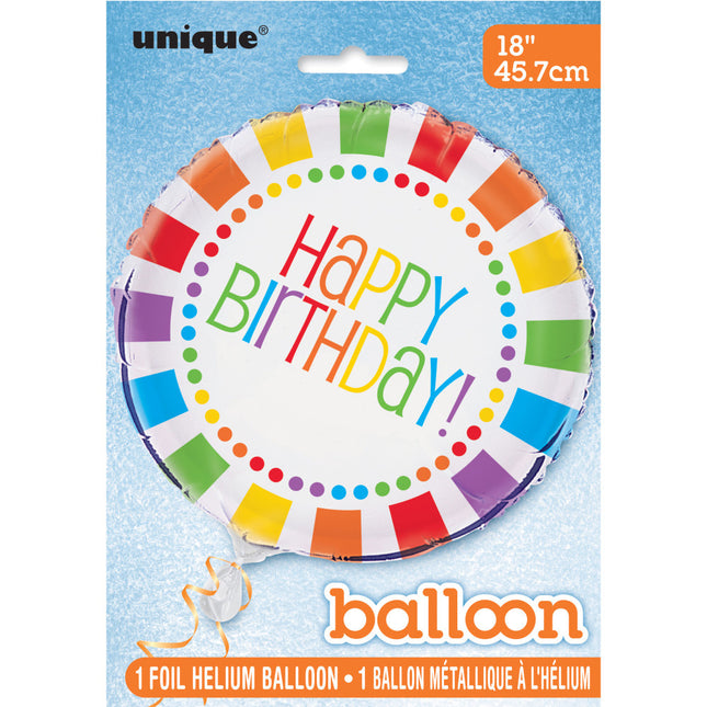 Heliumballon Happy Birthday Preisrad 45cm leer