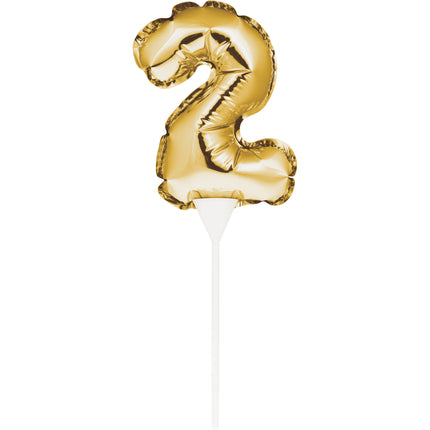 Gold Tortenaufleger 2 Jahre Folienballon 13cm