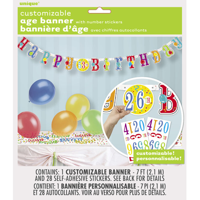 Letter String Happy Birthday Personalisierbar 2,1m