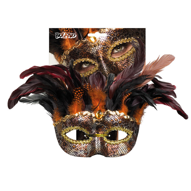 Halloween Maske Voodoo Federn