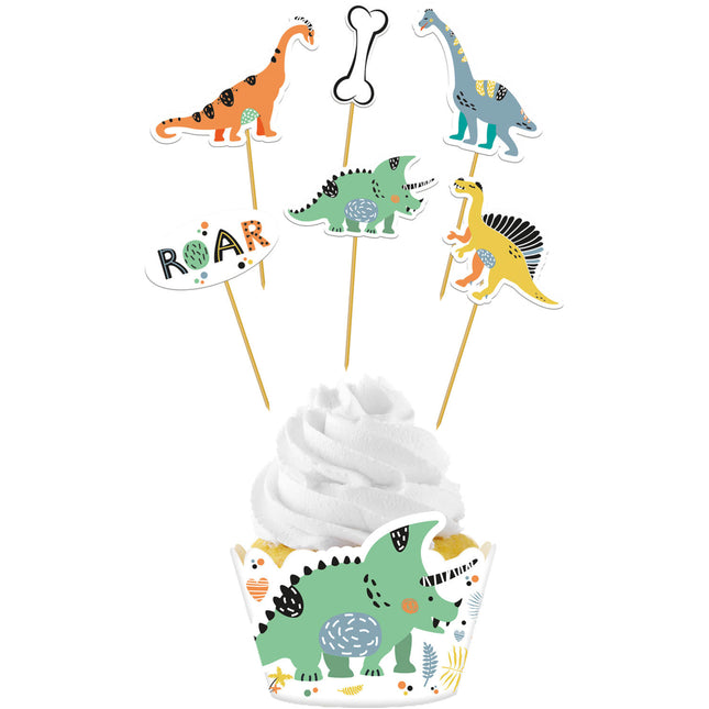 Dino Cupcake Toppers Roar 12 Stück