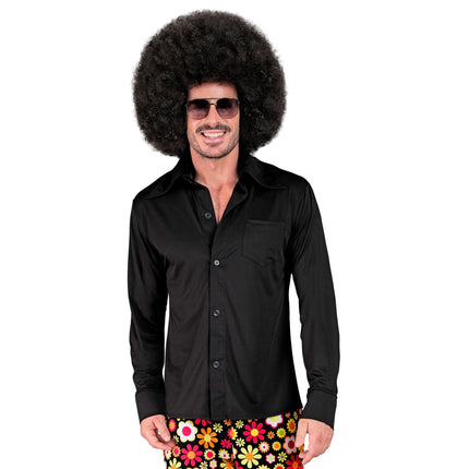 Disco 70S Bluse Schwarz Männer Luxus