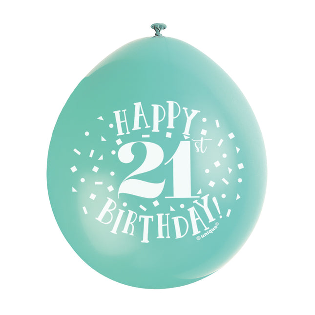 Luftballons Happy Birthday 21 Jahre 28cm 10Stk