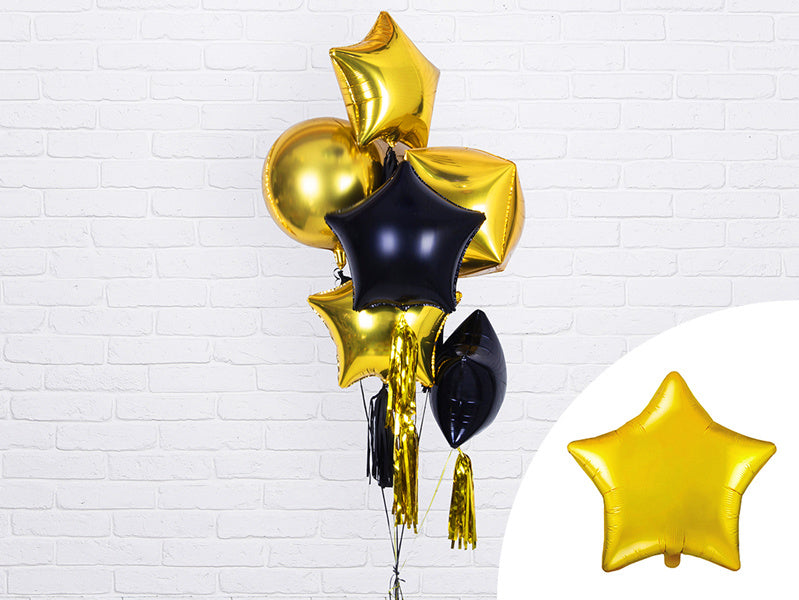 Heliumballon Star Gold Glänzend Leer 48cm