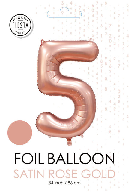 Rose Gold Figur Ballon 5 Jahre Glanz 86cm