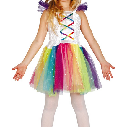 Einhorn Kleid Regenbogen Mädchen