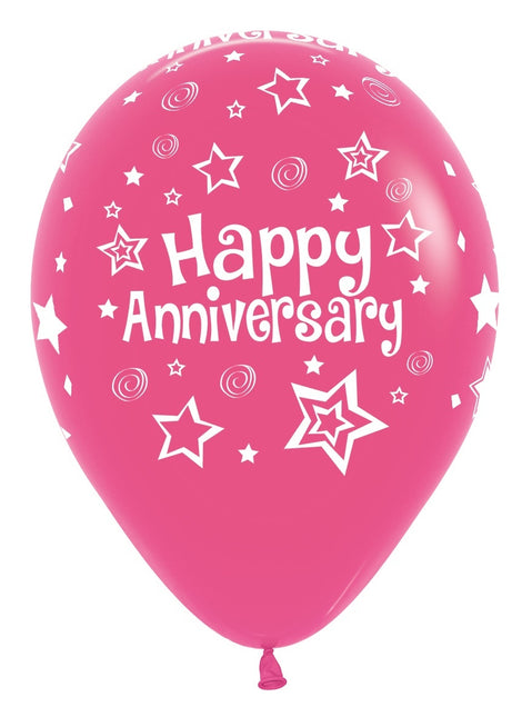 Ballons Happy Anniversary Mix 30cm 25pcs