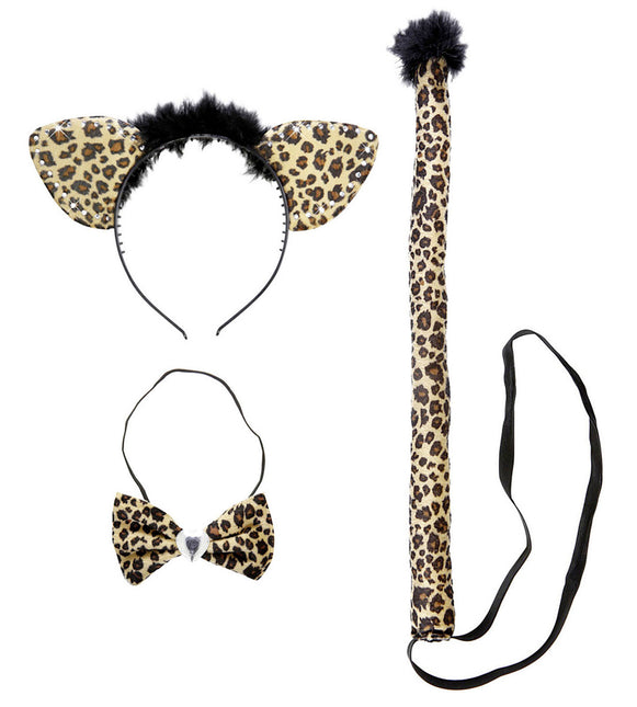 Leoparden Kostüm Set, 3 Teile