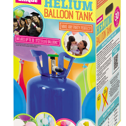 Heliumflasche mit 30 Luftballons und Schleife