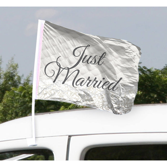 Just Married Autofahne 2tlg.