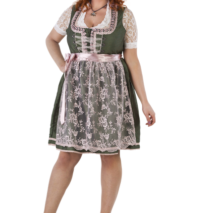 Weiß Grünes Dirndlkleid Oktoberfest Damen 2 Stück