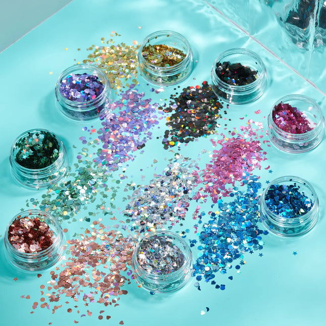 Moon Glitter Holographic Glitter Shapes Grün 3g