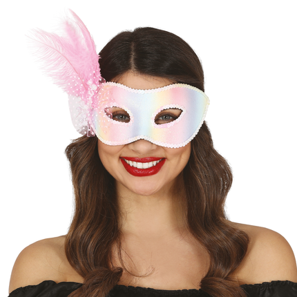 Maske Federn Pastell