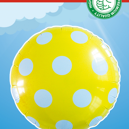 Helium Ballon Dots Gelb 45cm leer