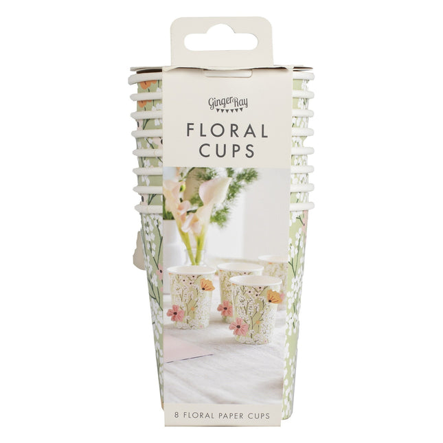 Baby Dusche Tassen Floral 8pcs