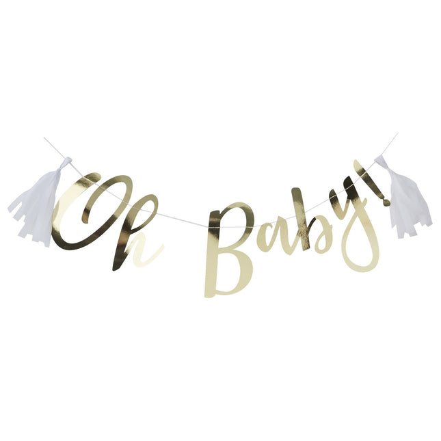 Goldene Buchstabengirlande Oh Baby 1,5m