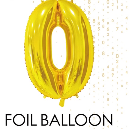 Folienballon Figur 0 Gold 66cm