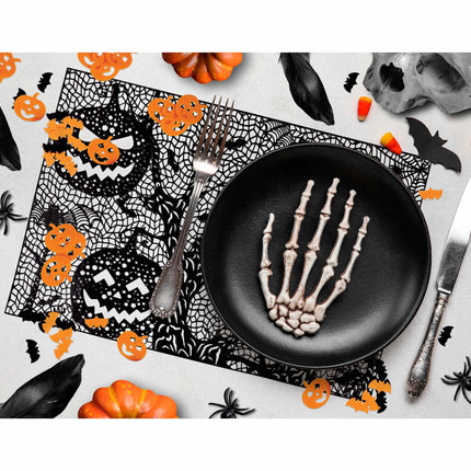 Schwarz Orange Halloween Tisch Konfetti Fledermäuse