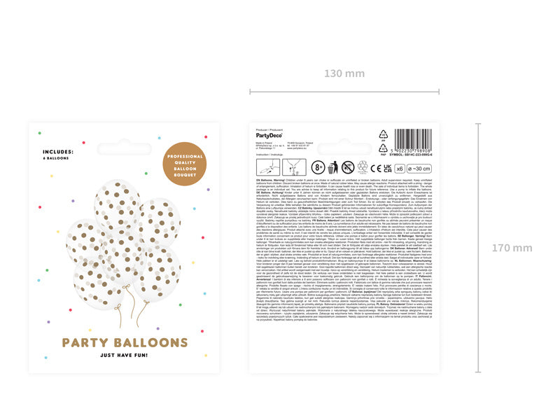 Transparente Ballons Gold Dots