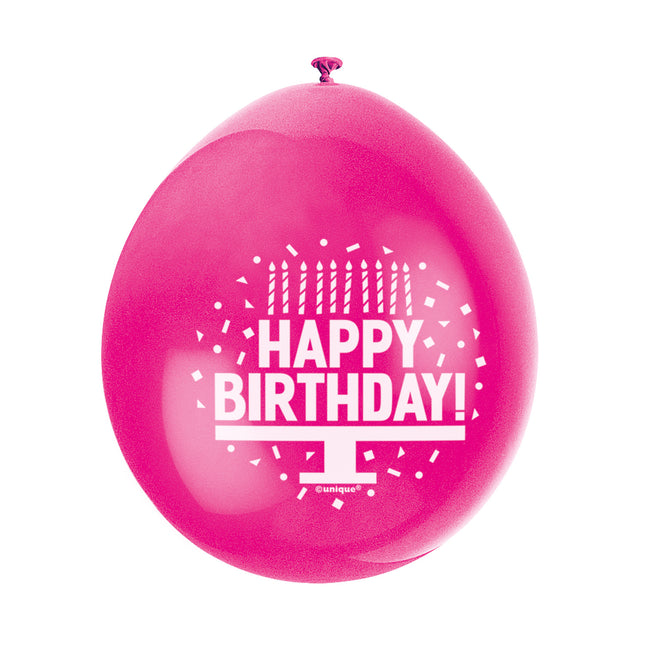 Luftballons Happy Birthday 28cm 10Stk