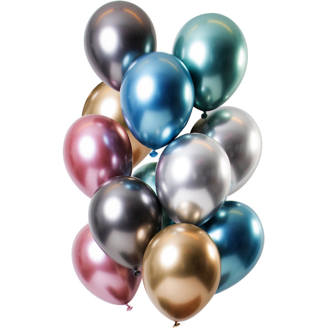 Bunte Ballons Chrom 33cm 10Stück