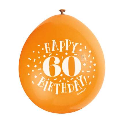 Luftballons Happy Birthday 60 Jahre 28cm 10 Stk.