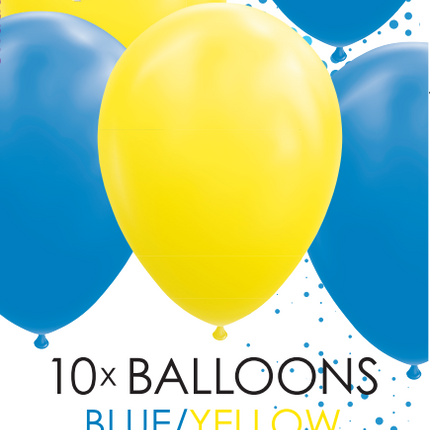 Blau Gelbe Ballons 30cm 10Stück