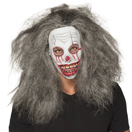 Halloween Maske Clown Graues Haar