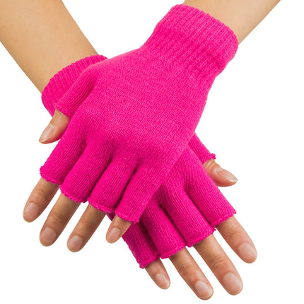 Handschuhe Fingerlos Neon Pink