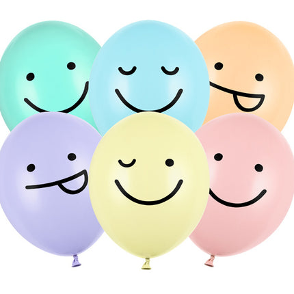 Smiley Ballons 30cm 6Stk