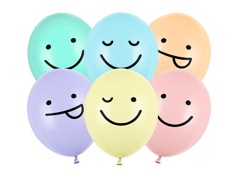 Smiley Ballons 30cm 6Stk