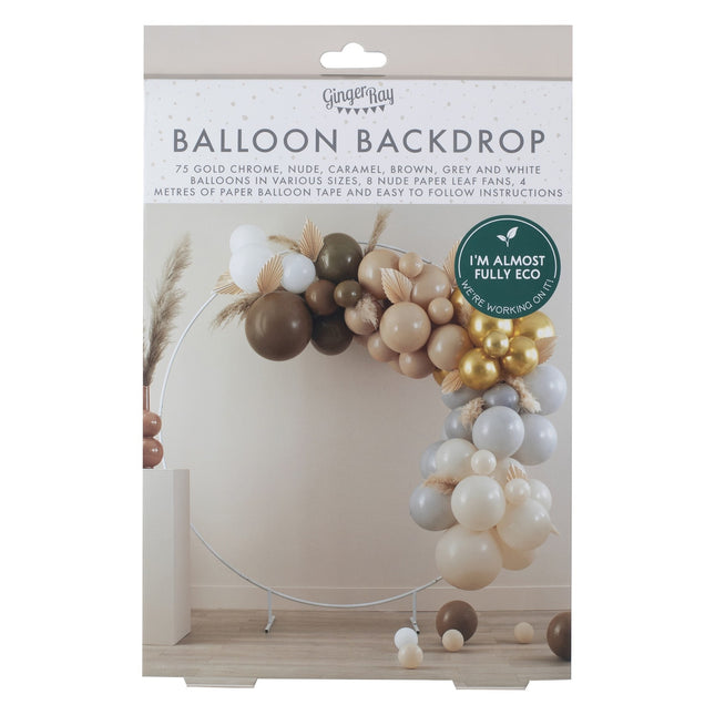 Taupe Braun Nude Ballonbogen Fächer DIY Set