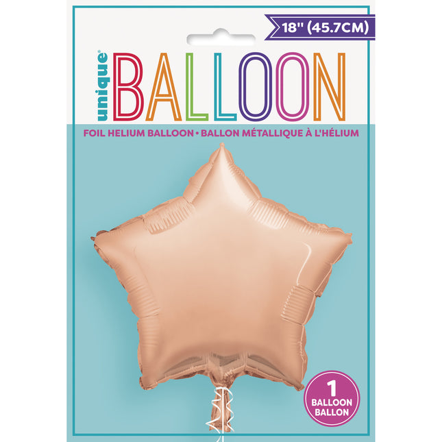 Heliumballon Rose Gold Leer 45cm