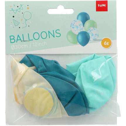 Ballons Mix Blau 30cm 6Stk